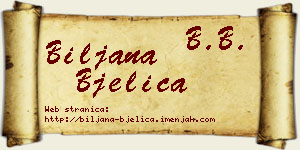 Biljana Bjelica vizit kartica